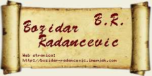 Božidar Radančević vizit kartica